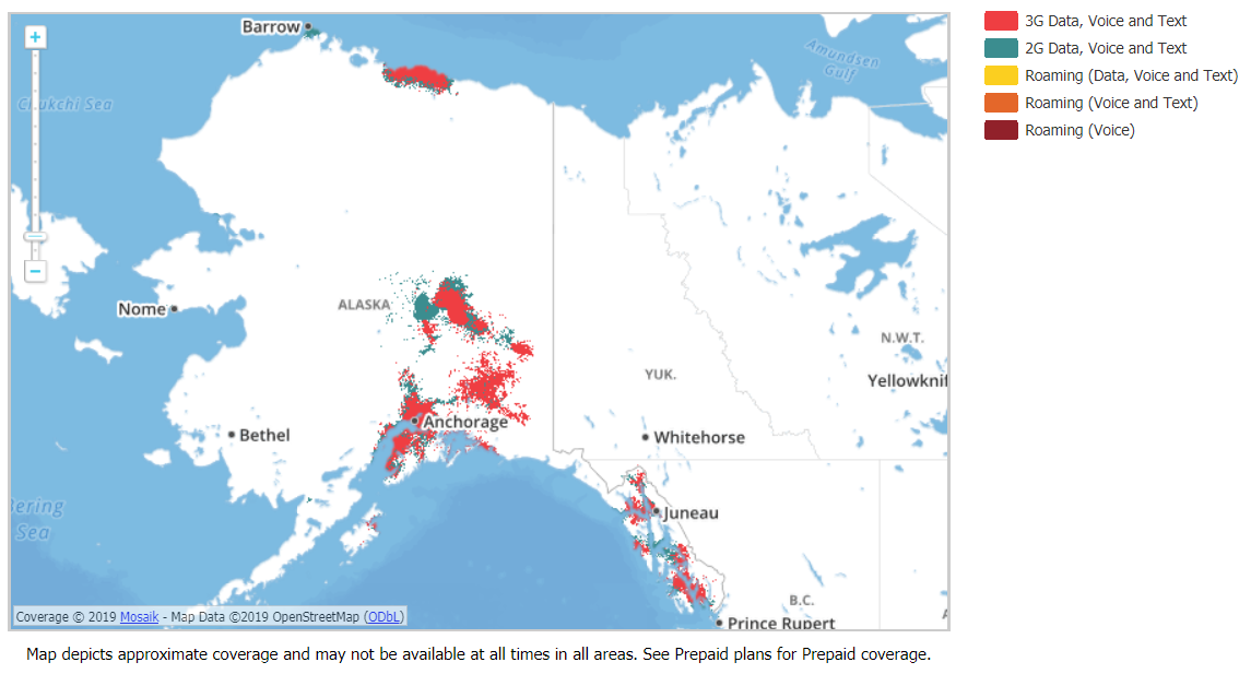 verizon coverage in alaska map Going North To Alaska Mobile Internet Options For Keeping verizon coverage in alaska map