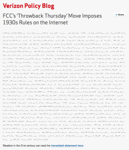 Verizon's official statement on the FCC ruling was delivered in Morse code.