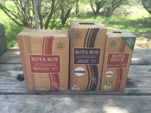 The "classic" Bota Box has been replaced by the squarish v2 (center) and the "brick" (right).