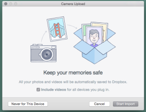 With serendipitous timing, Dropbox popped up a window asking for permission to upload every photo and video on my iPhone right as I was writing this article. Be careful - the default answer is YES.