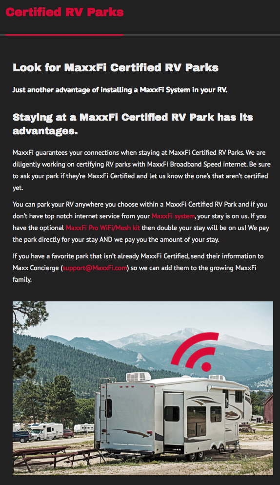RV parks with guaranteed high-bandwidth WiFi? Awesome!