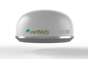 OneWeb's ground terminal does not need to be aimed, and it creates a local WiFi and LTE hotspot for connecting your devices.