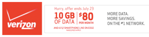 Verizon's new 12GB pricing beats their latest promotion. 