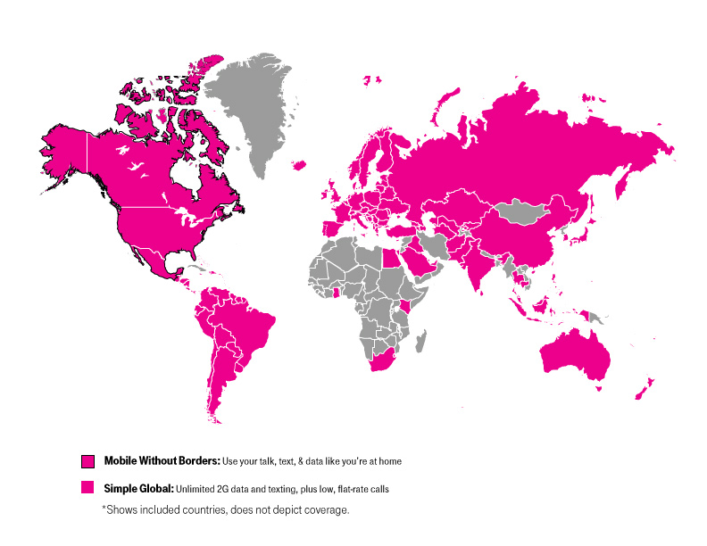 With T-Mobile, you can roam just about anywhere...