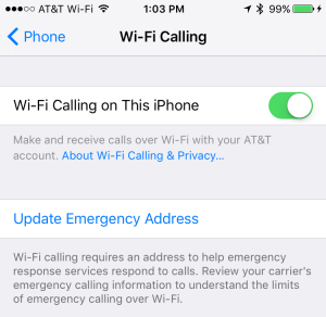Just flip a switch under the Settings / Phone menu to enable Wi-Fi calling.