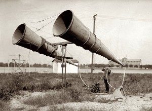 Old picture of acoustic early warning device