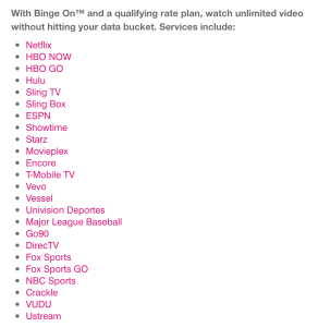 The video services available via Binge On are impressive, but be careful where you do your binging!