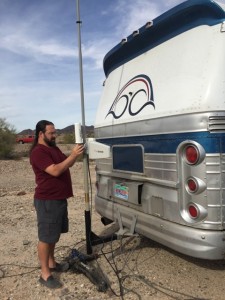 Setting up our antennas.