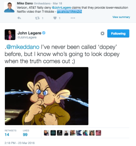 John Legere's twitter stream is always entertaining.