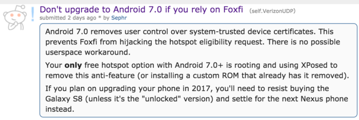 foxfi android 7.0 verizon