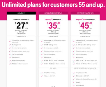 T-Mobile Introduces Essentials Unlimited 55+ Plan - Offering 3 Tiers of ...