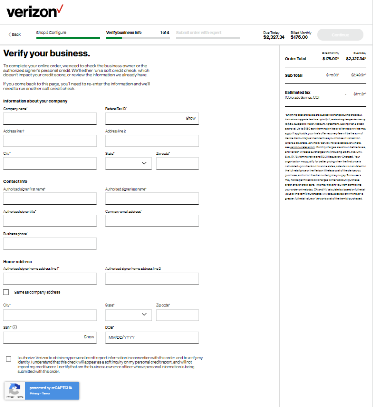 verizon business plan calculator