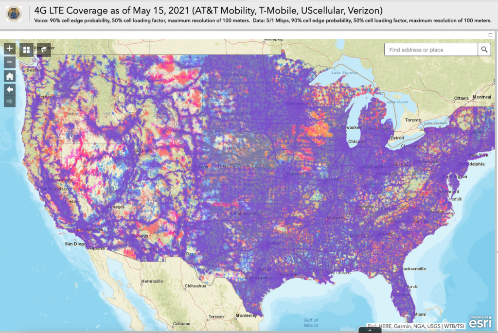 Fcc Publishes New Cellular Carrier Lte Coverage Map Mobile Internet Resource Center