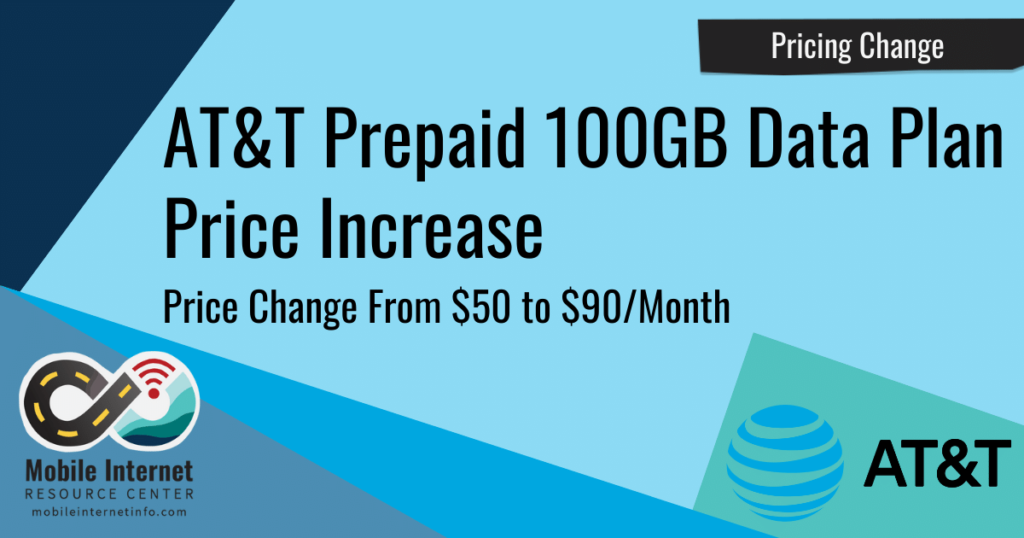 AT&T Raises Price on 100GB Prepaid Hotspot/Router Data Plan Now 90