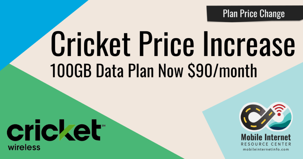 Cricket Increases Price of 100GB Data Plan for Hotspots to 90 Month