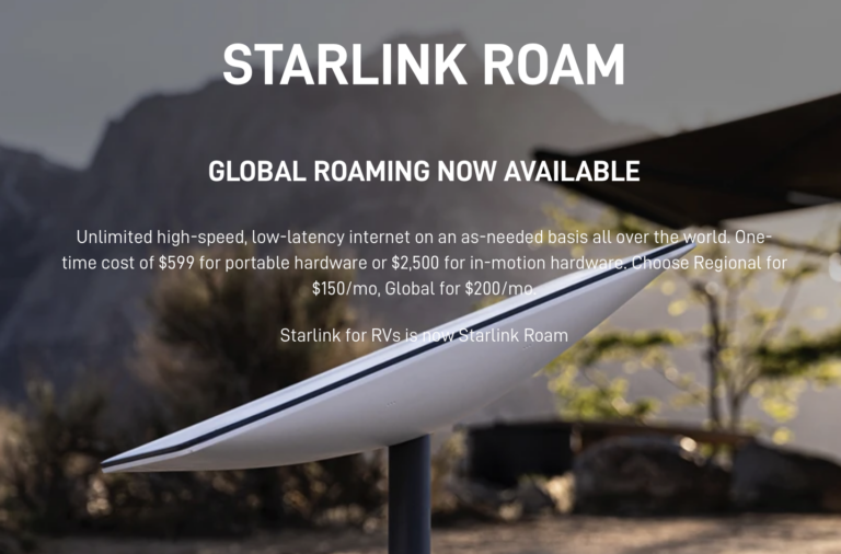 Starlink For RVs Is Now Starlink Roam - Global Coverage Option, Geo