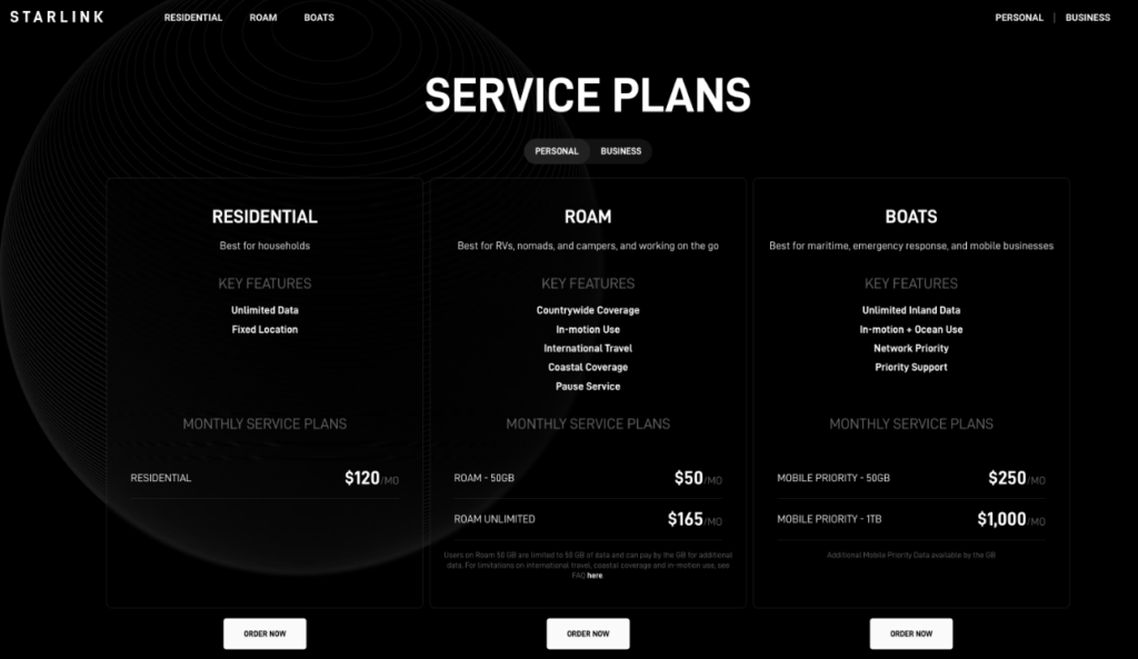 starlink service plans sept 2024