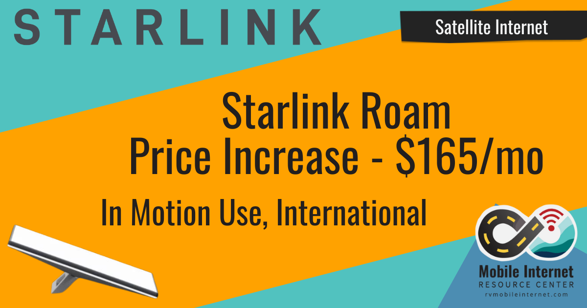 starlink price increase 165 roam in motion international